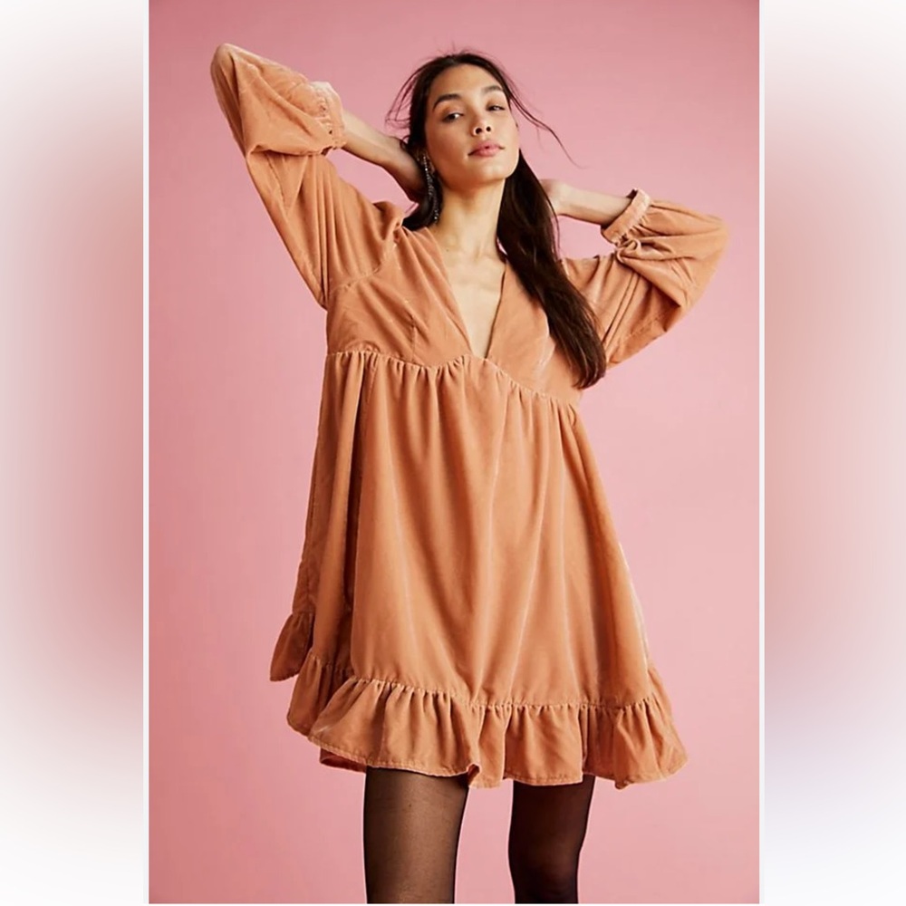 NWT Free People Estella Velvet MiniDress Size XS
